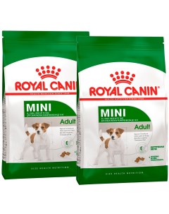 Сухой корм для собак Mini Adult для малых пород 2 шт по 2 кг Royal canin