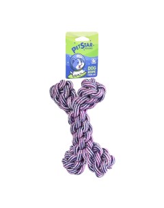 Игрушка для собак Косточка веревочная фиолетовая текстиль 18х10см Pet star