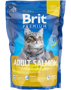 Сухой корм для кошек PREMIUM CAT ADULT SALMON с лососем 2шт по 800г Brit*