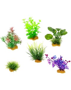 Набор искусственных растений для аквариума PR YS 70404 пластик 6шт Prime