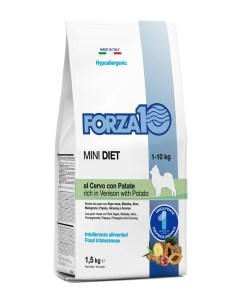 Сухой корм для собак Mini Diet гипоаллергенный оленина и картофель 1 5 кг Forza10