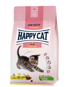 Сухой корм для кошек Kitten с фермерской птицей 4 кг Happy cat