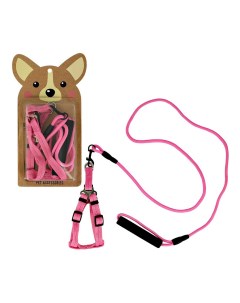 Шлейка для собак Basic с поводком размер XS Lady pink