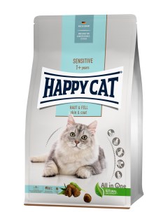 Сухой корм для кошек Sensitive Skin Coat курица 1 3кг Happy cat