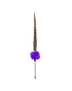 Игрушка для кошек Дразнилка с пером фазана Ted фиолетовая 60см Ebi