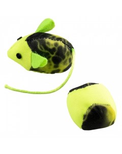 Мягкая игрушка для кошек Мышка и мячик Флэш полиэстер мята разноцветный Duvo+