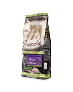 Сухой корм для кошек с индейкой и сельдью 5 шт по 2 кг Primordial