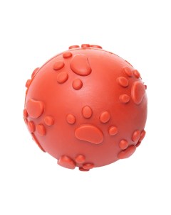 Игрушка для собак резиновая Мяч с лапками красная 7см Duvo+