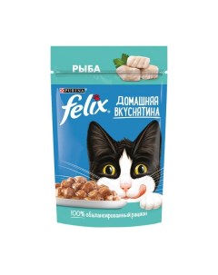 Влажный корм для кошек Домашняя вкуснятина рыба 75г Felix