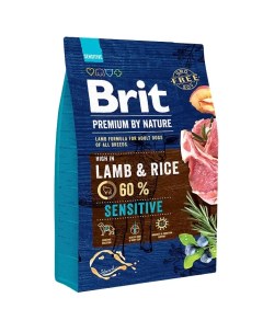 Сухой корм для собак Premium By Nature Sensitive ягненок и рис 3кг Brit*