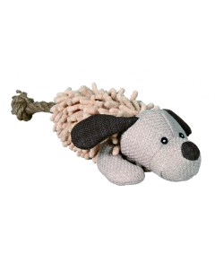 Игрушка пищалка для собак Собака из плюша и текстиля серый бежевый 30 см Trixie