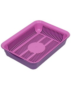 Лоток для кошек с сеткой фиолетовый розовый 35 5х26х7 см Nobrand