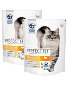 Сухой корм для кошек Sensitive при аллергии с индейкой 2 шт по 0 65кг Perfect fit