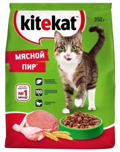 Сухой корм для кошек с мясом 2 шт по 0 35 кг Kitekat
