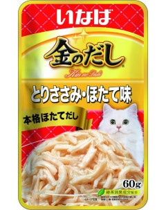 Влажный корм для кошек Kinnodashi с курицей игребешком 12шт по 60г Inaba