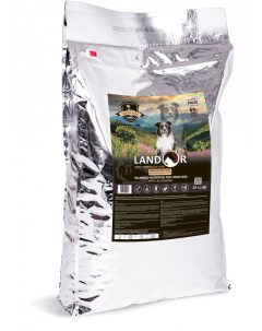 Сухой корм для собак с функцией улучшения мозговой деятельности утка рис 15 кг Landor