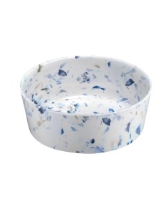 Одинарная миска для собак Terrazzo меламин белый синий 1 18 л Tarhong
