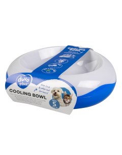 Одинарная миска для собак охлаждающая пластик белый синий 0 6л Duvo+