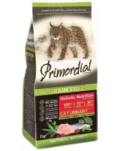 Сухой корм для кошек Urinary беззерновой индейка и сельдь 5 шт по 2 кг Primordial