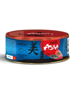 Консервы для кошек Asia тунец сголубой рыбой в желе 24шт по 85г Prime