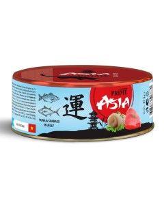 Консервы для кошек Asia тунец с сибасом в желе 24шт по 85г Prime