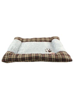 Лежанка для кошек и собак искусственный мех текстиль 75х55х8см серый Pet choice