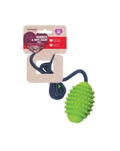 Игрушка для собак резиновая Мяч регби игольчатый на веревке зеленая 76cм Rosewood