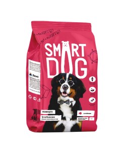 Сухой корм для взрослых собак крупных пород с ягненком 2 шт по 3 кг Smart dog