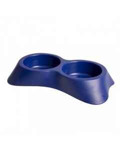 Двойная миска для собак пищевой пластик синий 0 3 л Duvo+