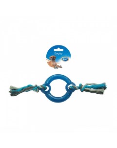 Жевательная игрушка для собак Кольцо резиновое с веревками синий длина 30 см Duvo+