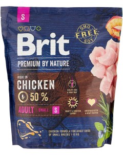 Сухой корм для собак Premium by Nature Adult S для малых пород курица 1 кг Brit*
