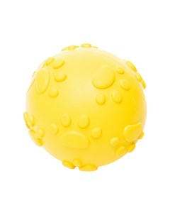 Игрушка для собак резиновая Мяч с лапками жёлтая 7см Duvo+