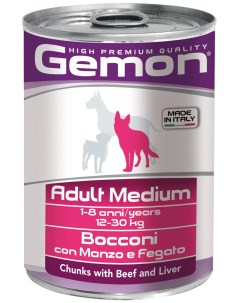 Консервы для собак Medium Adult с говядиной и печенью 415 г Gemon