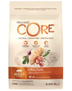 Сухой корм для кошек Core Adult Original курица и индейка 300 г Wellness core