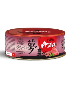 Консервы для кошек Asia тунец с осьминогом в желе 24шт по 85г Prime