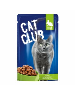 Влажный корм для кошек с кроликом 85 г Cat club