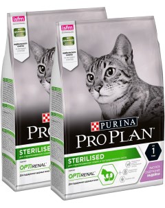 Сухой корм для кошек Cat Optirenal Sterilised Turkey индейка 2 шт по 3 кг Pro plan