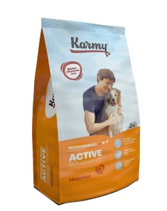 Сухой корм для собак Active Medium Maxi для активных индейка 2кг Karmy