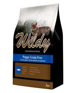 Сухой корм для щенков Puppy Grain Free беззерновой белая рыба 1кг Wildy
