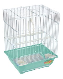 Клетка для птиц 2105 30 х 23 х 39 см оцинкованная решетка бирюзовый поддон Триол