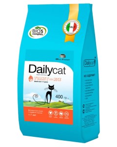 Сухой корм для кошек Adult индейка и рис 0 4кг Dailycat