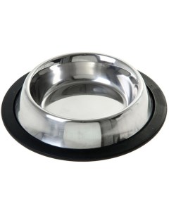 Одинарная миска для собак металл резина серебристый черный 0 24 л Vm