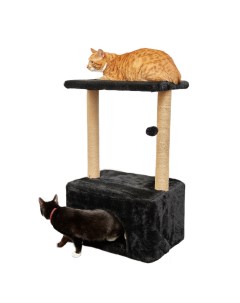 Домик для кошек с когтеточкой черный 61 х 41 х 9 5 см Бриси