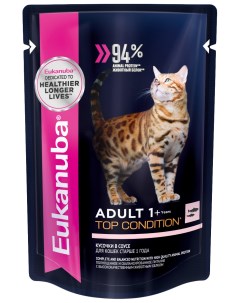 Влажный корм для кошек Adult Top Condition с лососем для взрослых 24шт по 85г Eukanuba