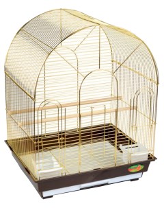 Клетка для птиц 1300G 52х41х66 5 см золотая решетка коричневый поддон Триол
