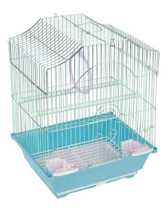Клетка для птиц 2112 30 х 23 х 39 см голубая решетка голубой поддон Триол