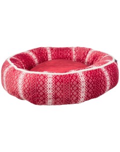 Лежак Lumi рождественский с бортиком красный круглый для собак и кошек 50х50 см Trixie