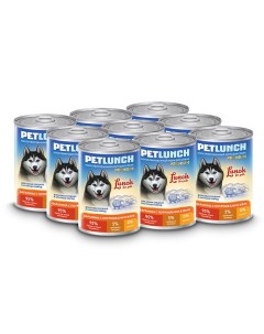 Консервы для собак баранина с потрошками кусочки в желе 9шт по 400 г Lunch for pets
