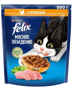 Сухой корм для кошек Мясное объедение курица 600 г Felix