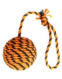 Игрушка для собак Броник Мяч с ручкой оранжевый черный большой Doglike